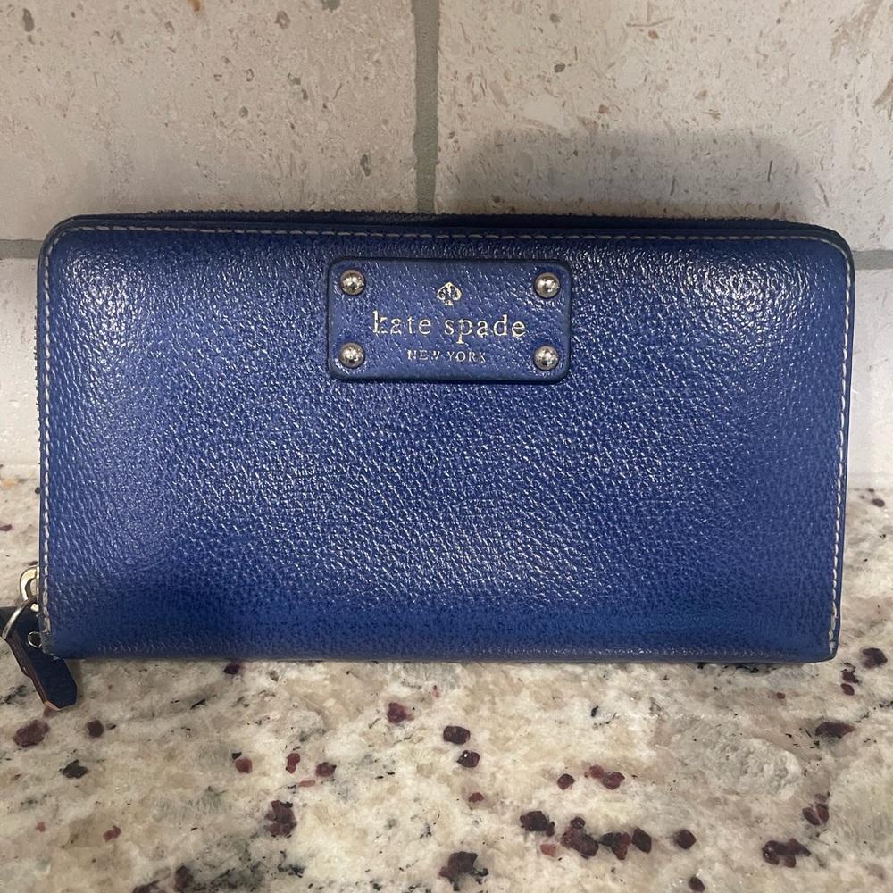 Kate Spade Tan and Blue‎ Wallet